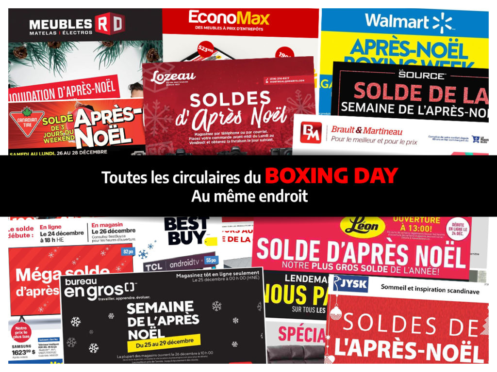 circulaires des soldes d'Après-Noël et du Boxing Da